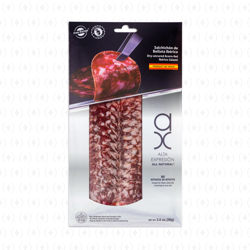Salchichón de Bellota 100% Ibérico Loncheado AX 2 Oz de Covap
